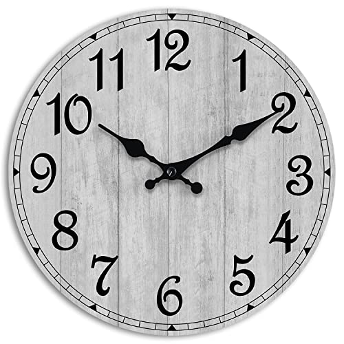 Rustic Wooden Wall Clock for Kitchen, Bathroom, Living Room