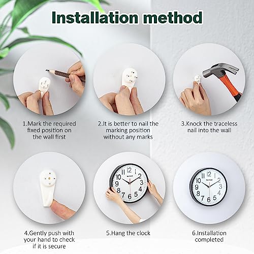 12" GLVSAE Non-Ticking Wall Clock with Stereoscopic Dial