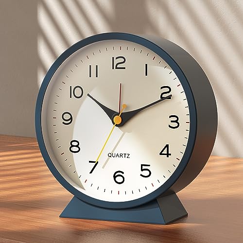 Retro Metal Table Clock with Light for Home Decor