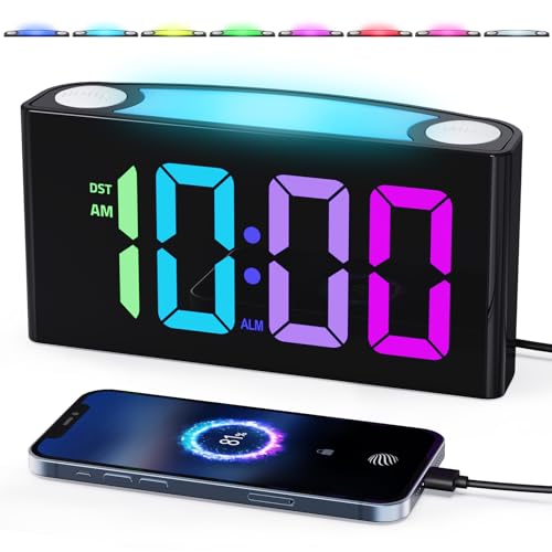 RGB Digital Clock with Bold Numbers and Alarm