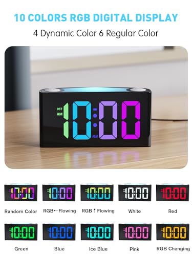 RGB Digital Clock with Bold Numbers and Alarm