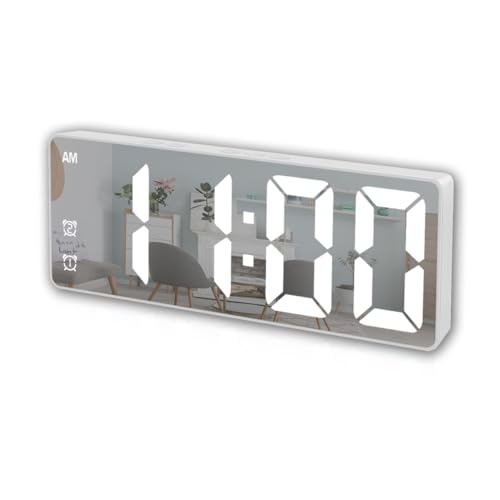 Mirror Surface LED Electronic Alarm Clock with Voice Control