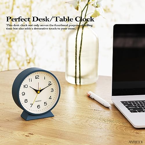 Retro Metal Table Clock with Light for Home Decor