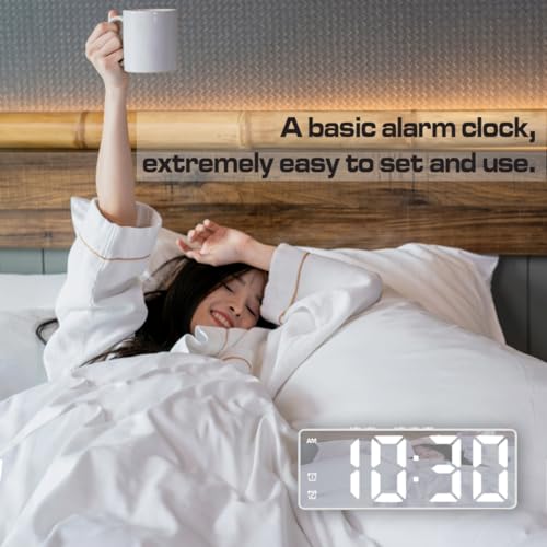 Mirror Surface LED Electronic Alarm Clock with Voice Control