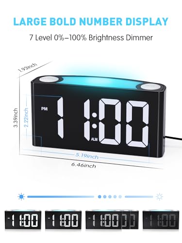 RGB Digital Clock with Bold Numbers and Alarm