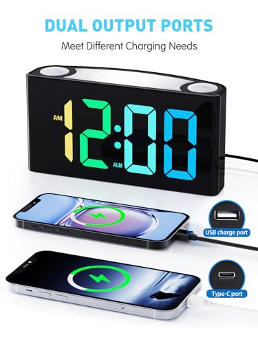 RGB Digital Clock with Bold Numbers and Alarm