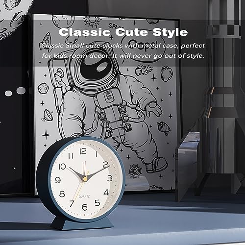 Retro Metal Table Clock with Light for Home Decor