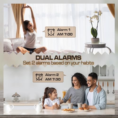 Mirror Surface LED Electronic Alarm Clock with Voice Control