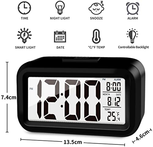 KAIJIELY Upgraded LED Alarm Clock with Temperature Display