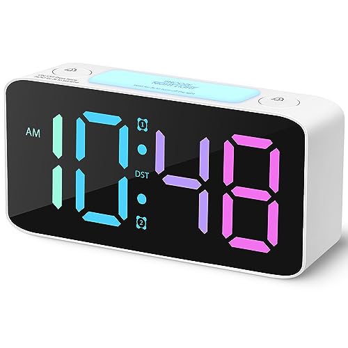 7 Color Nightlight Alarm Clock for Heavy Sleepers