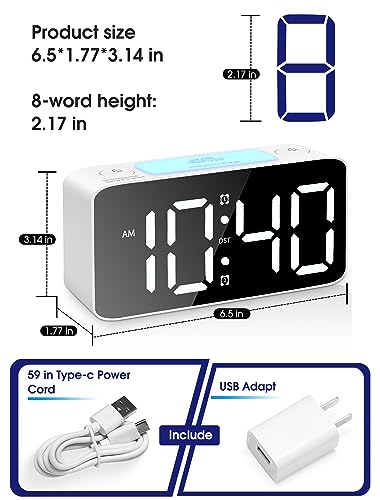 7 Color Nightlight Alarm Clock for Heavy Sleepers