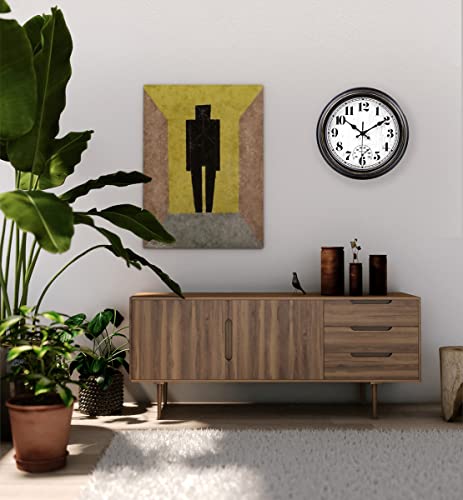12 Inch Retro Round Waterproof Wall Clock with Thermometer