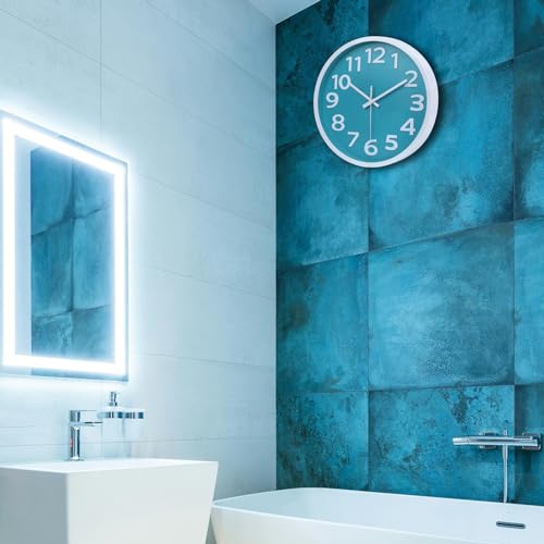 Modern Coastal Aqua 10 Inch Silent Wall Clock