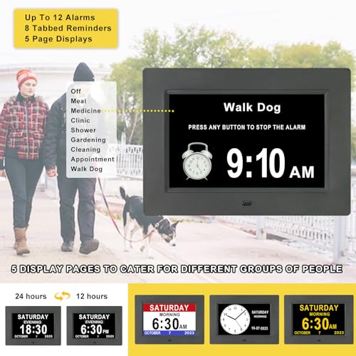 SSINI Large Elderly Dementia Clock - Indoor/Outdoor Decorating