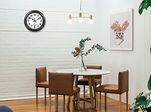 12 Inch Retro Round Waterproof Wall Clock with Thermometer