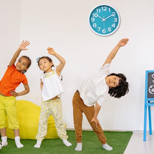 Modern Coastal Aqua 10 Inch Silent Wall Clock