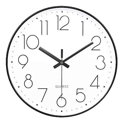 Yoiolclc Small Silent Wall Clock for Bedroom, Bathroom, Kitchen