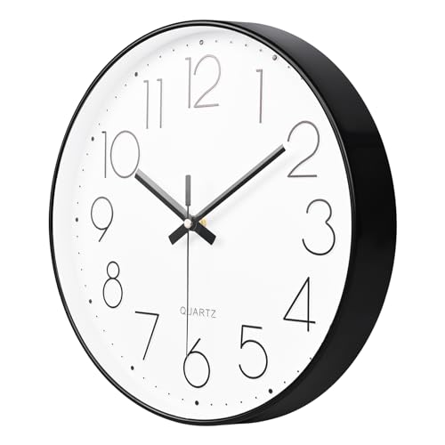 Yoiolclc Small Silent Wall Clock for Bedroom, Bathroom, Kitchen
