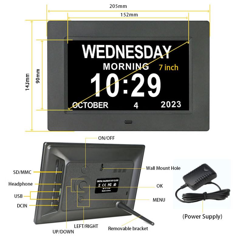 SSINI Large Elderly Dementia Clock - Indoor/Outdoor Decorating