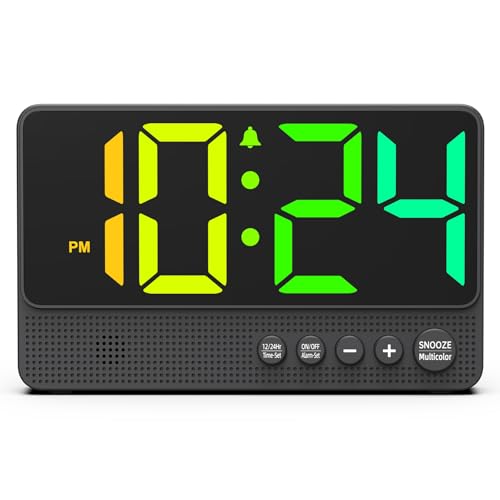 Modern LED Alarm Clock with RGB Display & Loud Alarm