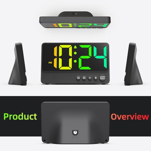 Modern LED Alarm Clock with RGB Display & Loud Alarm