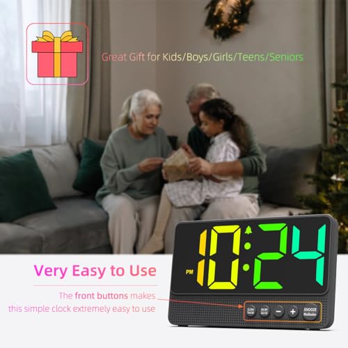 Modern LED Alarm Clock with RGB Display & Loud Alarm