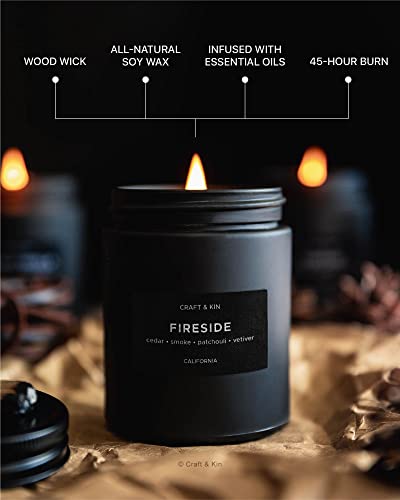 Fireside Scented Candles | Aromatherapy Soy Wood Wick