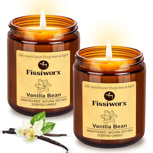 Soy Vanilla Scented Candle Set for Stress Relief