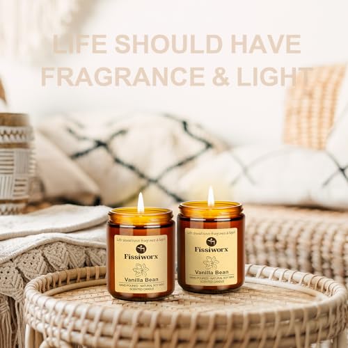Soy Vanilla Scented Candle Set for Stress Relief