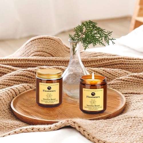 Soy Vanilla Scented Candle Set for Stress Relief