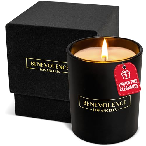 Black Bergamot & Jasmine Scented Candle in Glass Jar