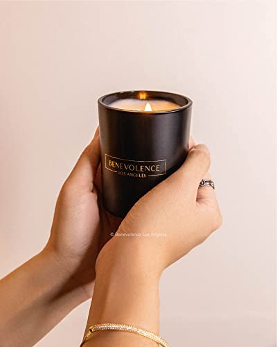 Black Bergamot & Jasmine Scented Candle in Glass Jar