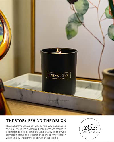 Black Bergamot & Jasmine Scented Candle in Glass Jar