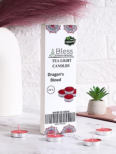 Dragon Blood Tea Light Candles 24-Pack for Ambiance