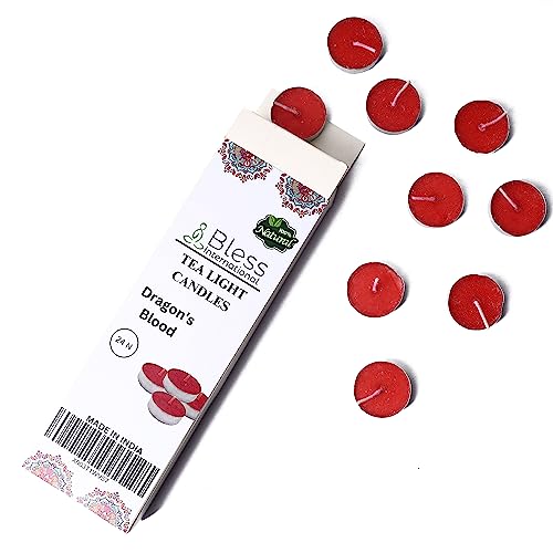 Dragon Blood Tea Light Candles 24-Pack for Ambiance