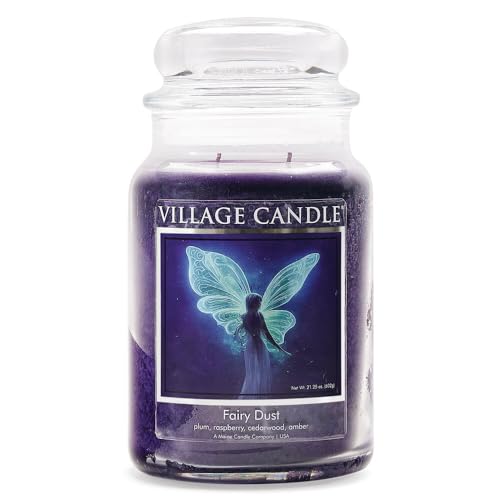 Fairy Dust Large Glass Candle, 21.25 oz, Purple