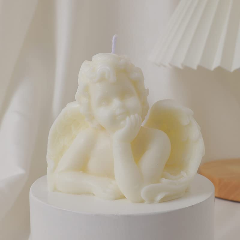 Set of 2 Angel Soy Scented Hand-Carved Candles