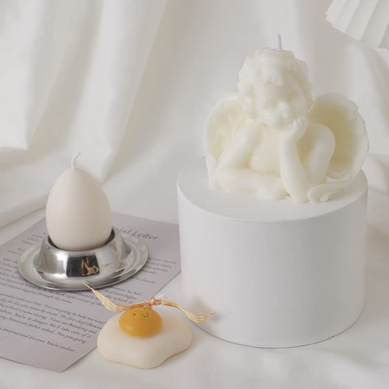 Set of 2 Angel Soy Scented Hand-Carved Candles