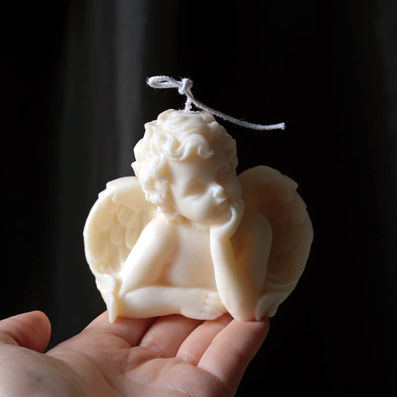 Set of 2 Angel Soy Scented Hand-Carved Candles