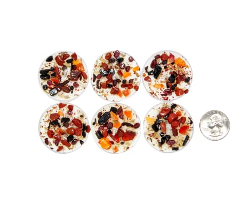 Set of 6 Dragons Blood Herb & Crystal Candles