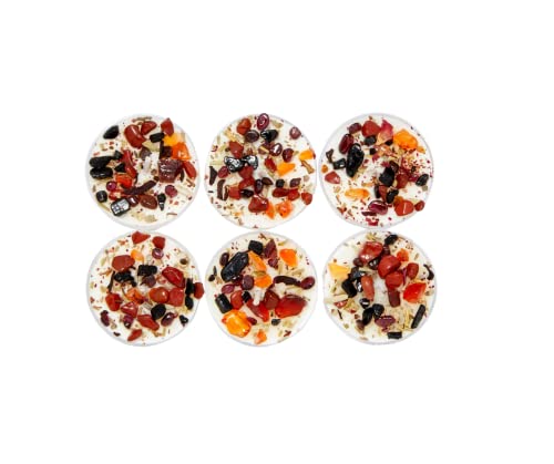 Set of 6 Dragons Blood Herb & Crystal Candles