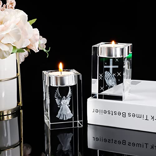 Angel Crystal Votive Candle Holders for Table Centerpiece