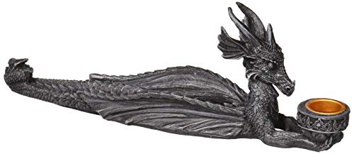 Dragon Hand Painted Incense and Candle Holder, Gray