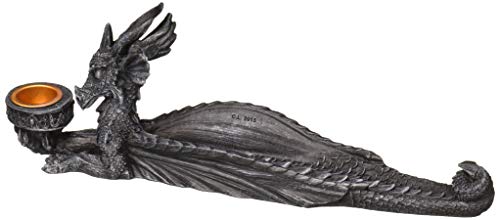 Dragon Hand Painted Incense and Candle Holder, Gray