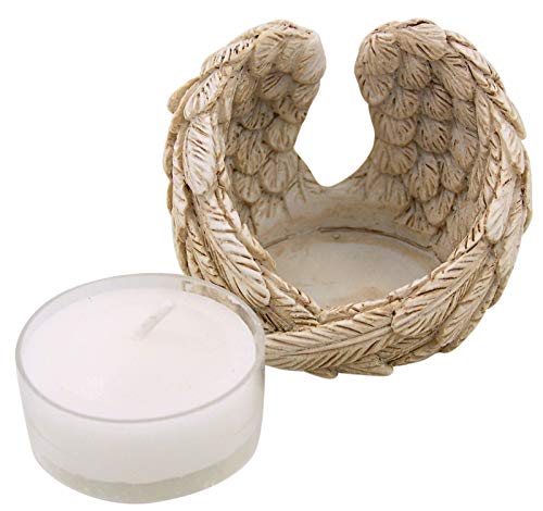 Guardian Angel Wings Tea Light Candle Holders, Set of 2