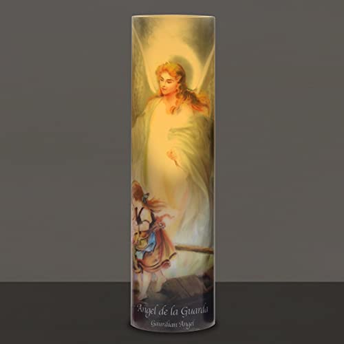 Guardian Angel Flickering LED Prayer Candle - Religious Gift