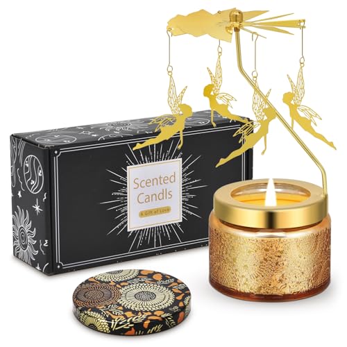 Kunrsug Rotating Scented Candles Gift Set - Birthday, Christmas