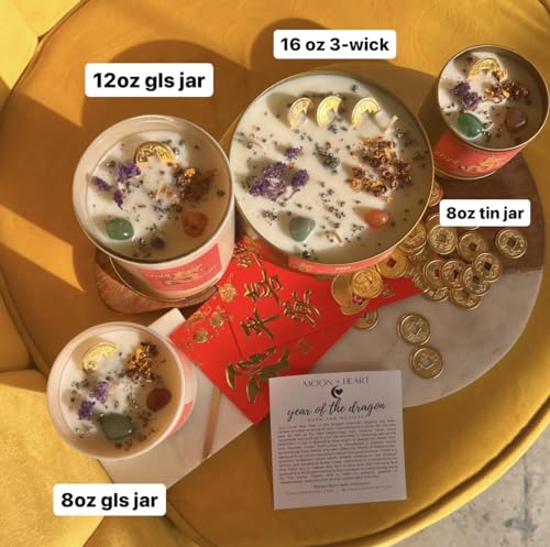 Dragon Candle with Feng Shui Coin & Crystals