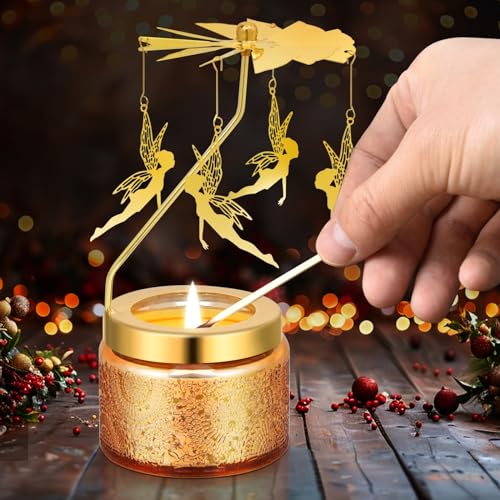 Kunrsug Rotating Scented Candles Gift Set - Birthday, Christmas