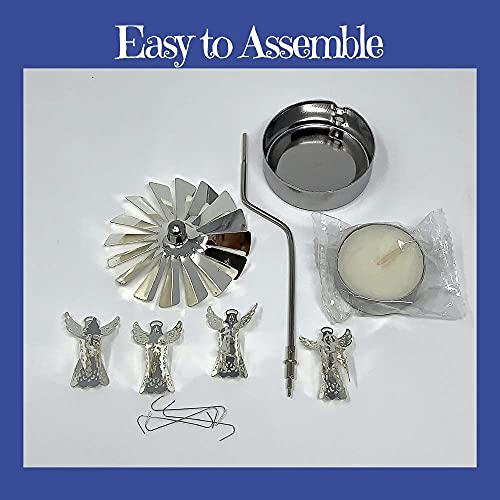Spinning Angel Tea Light Candle Holder - Silver Scandinavian Design